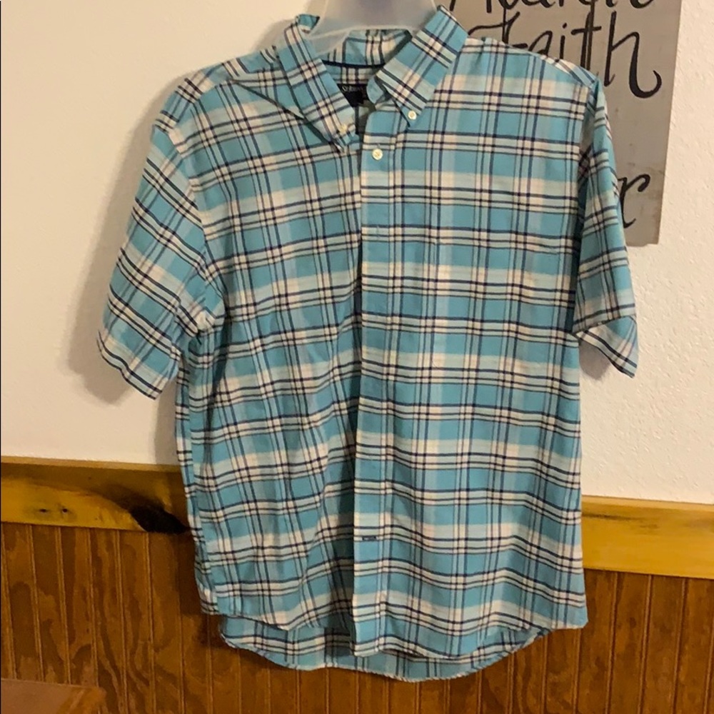 Blue button up shirt